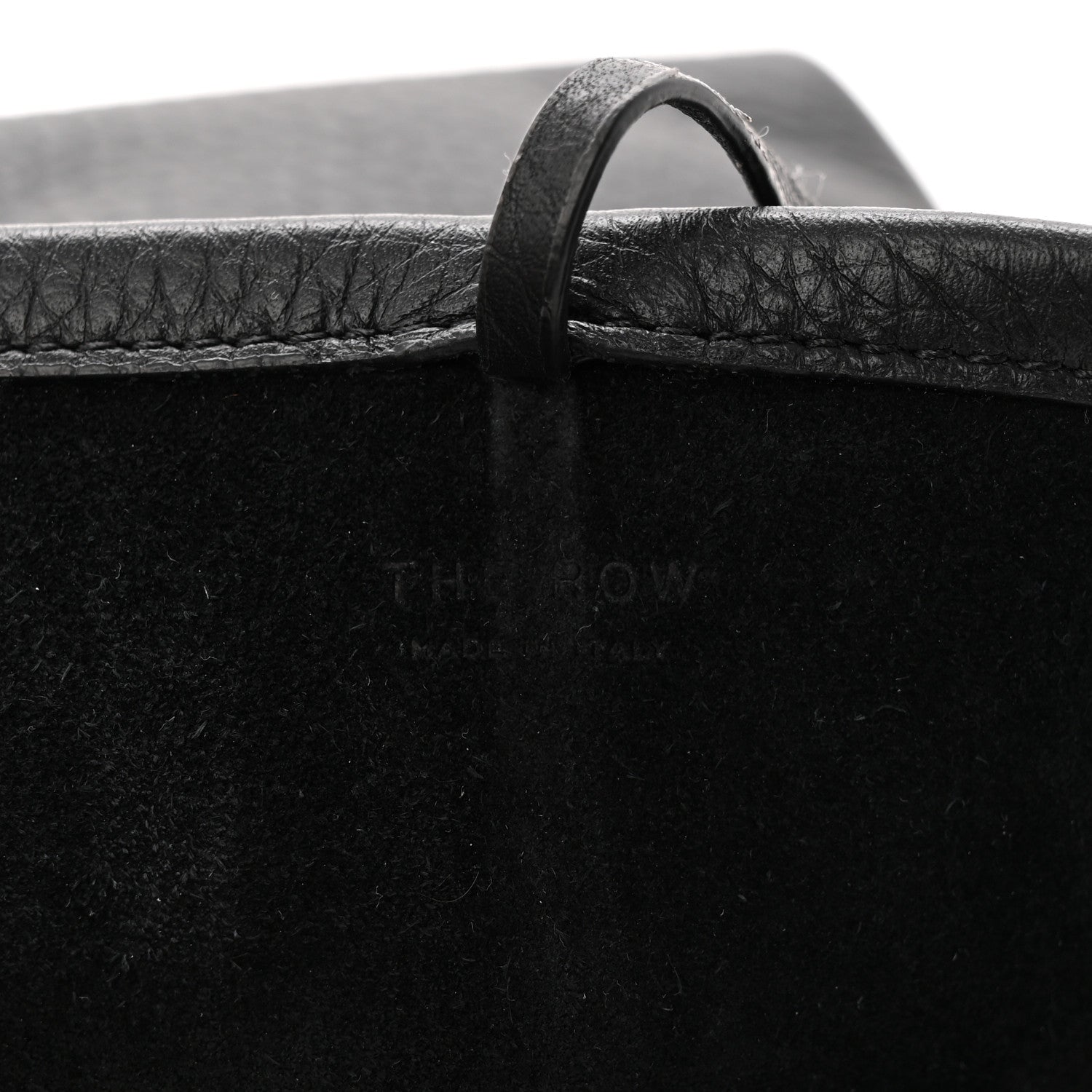 Grained Calfskin Small N/S Hook Tote Black