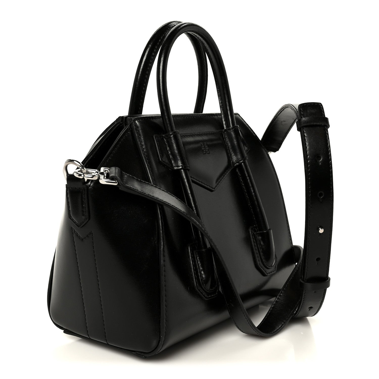 Box Calfskin Small Lock Antigona Shoulder Bag Black
