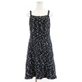 Chanel Tweed Tulle Dress Black White Size 42
