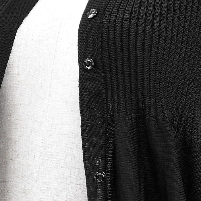 Chanel P29729 Knit Lace Combination Stand Collar Cardigan