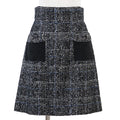 Chanel Glen Check Wool Nylon Skirt