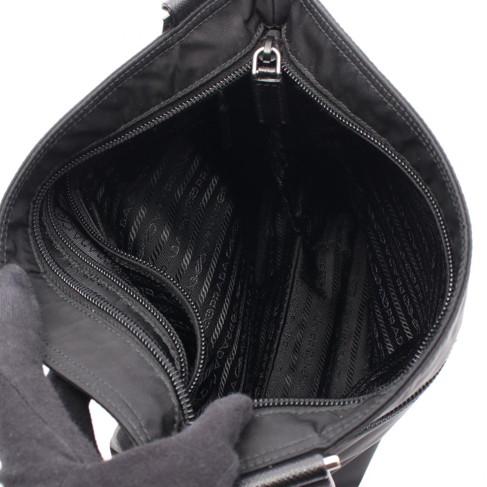 Prada TESSUTO SAFFI Nylon Saffiano Leather Shoulder Bag
