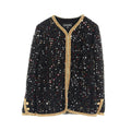 Chanel No Collar Jacket Nylon Polyester Jacket