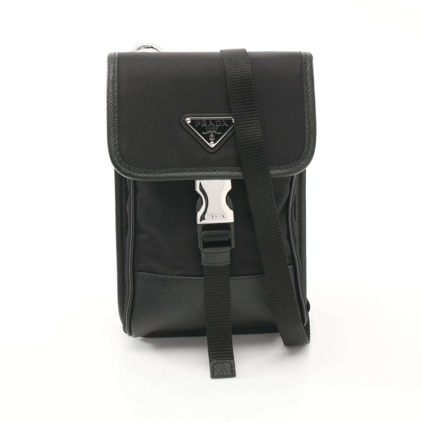 Prada TESSUTO+SAFFIAN Shoulder Bag Nylon Saffiano Leather Shoulder Bag