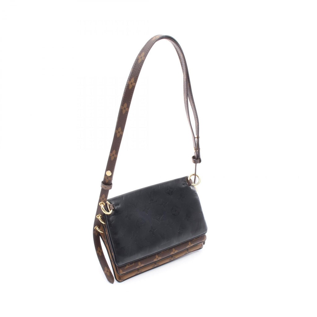Louis Vuitton Pochette LV 3 Monogram Reverse Coated Canvas Lamb Leather Shoulder Bag