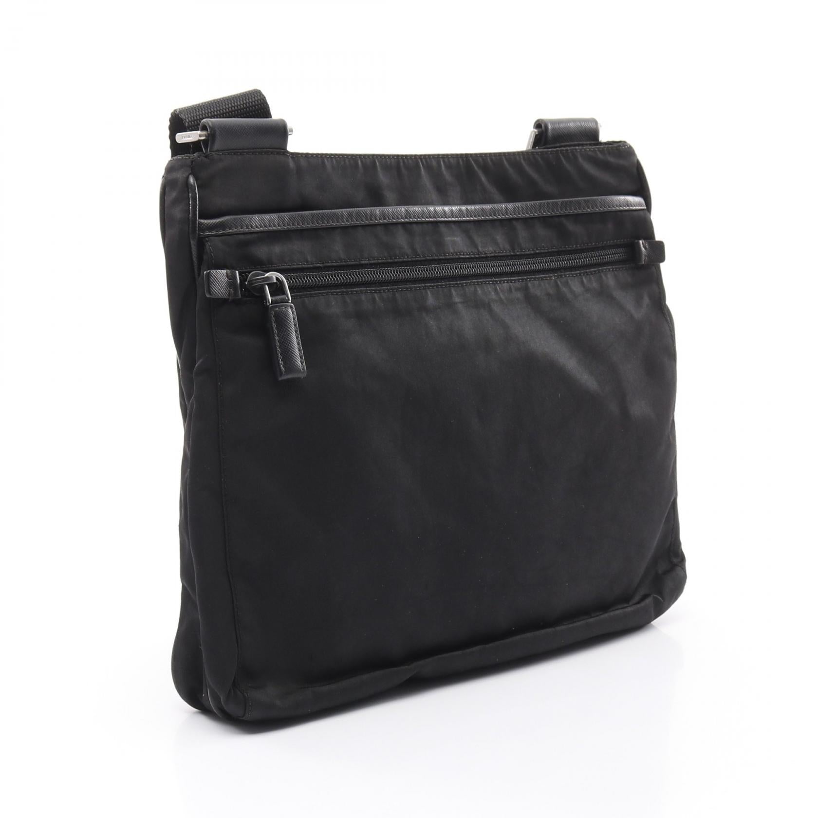 Prada Nylon Saffiano Leather Shoulder Bag