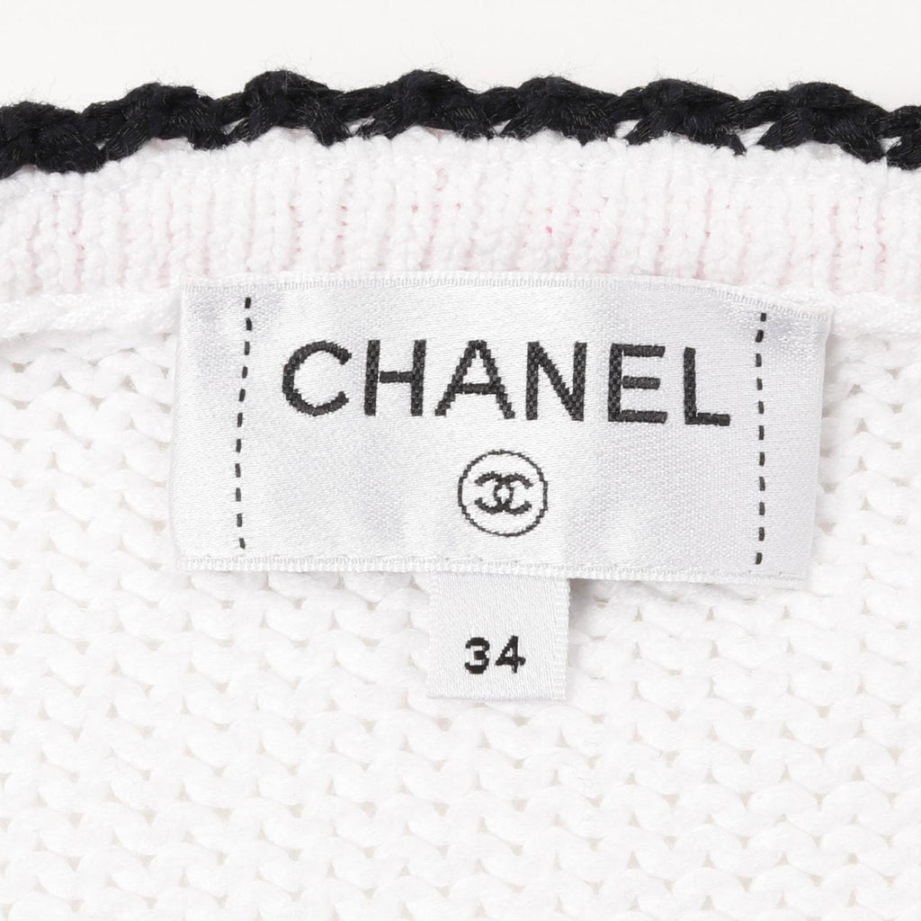Chanel Coco Mark Button Cotton Nylon Knit Cardigan