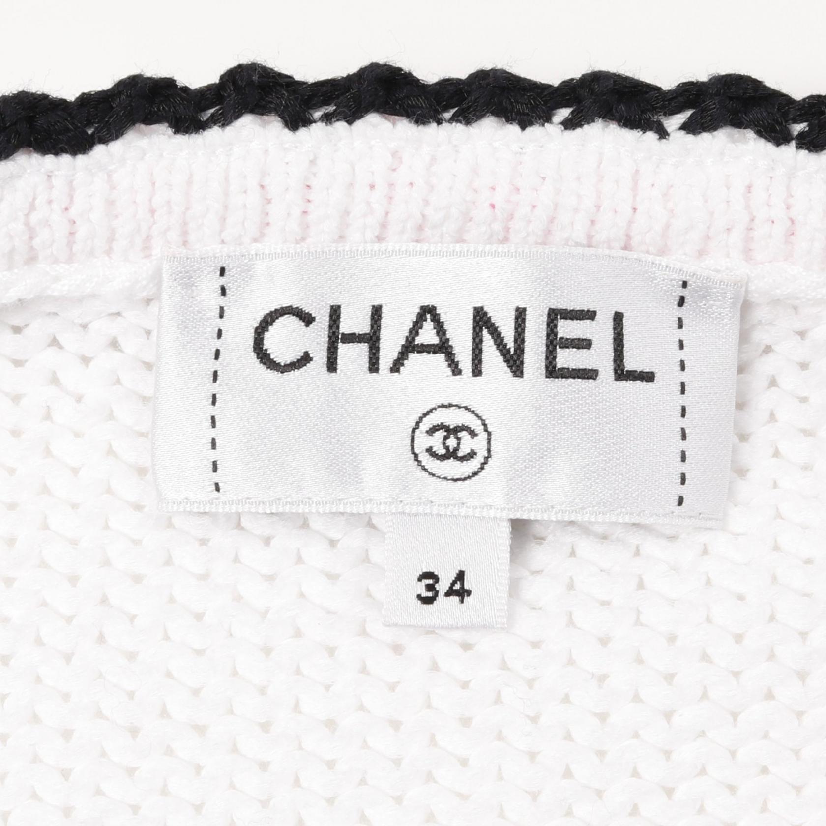 Chanel Coco Mark Button Cotton Nylon Knit Cardigan