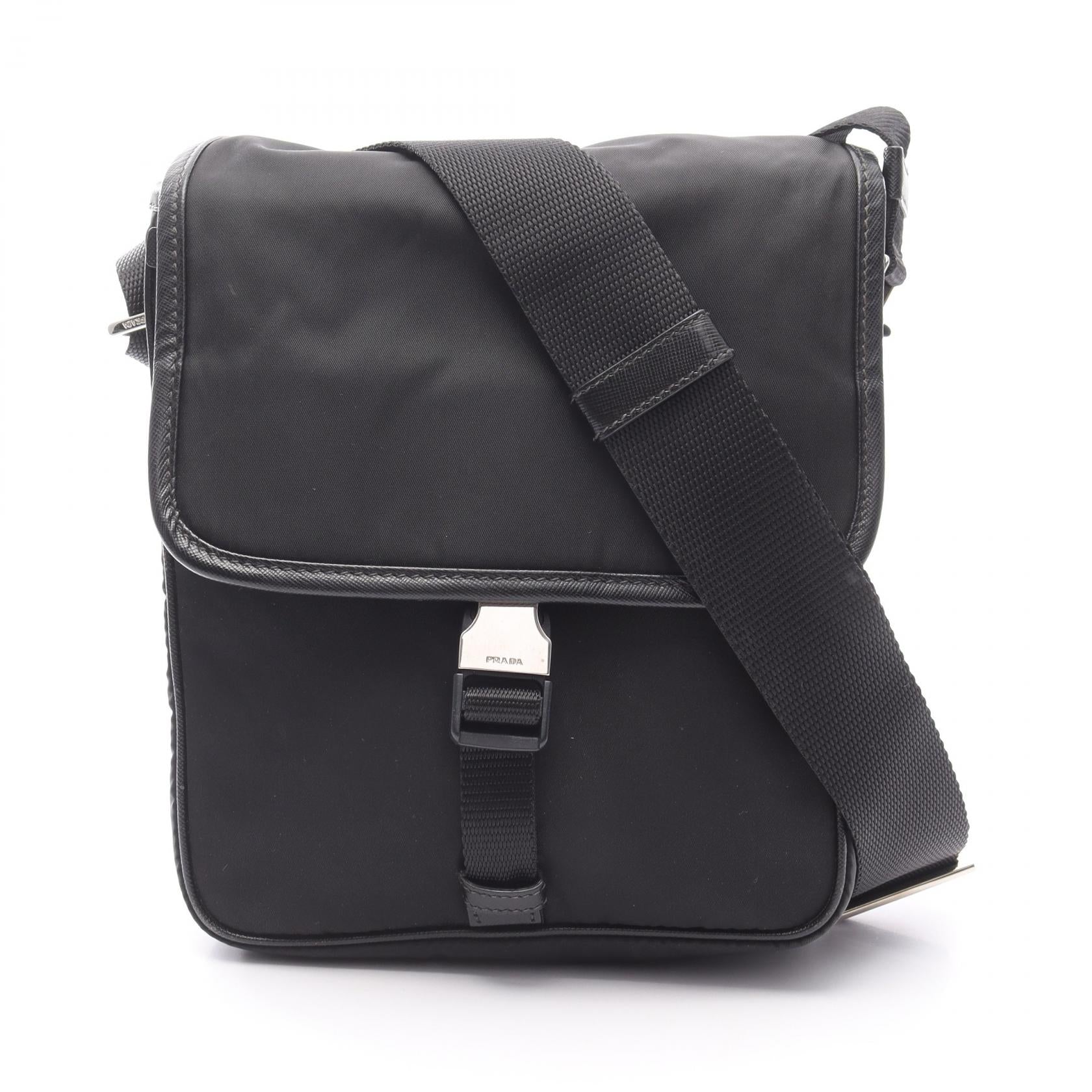 Prada Nylon Saffiano Leather Shoulder Bag