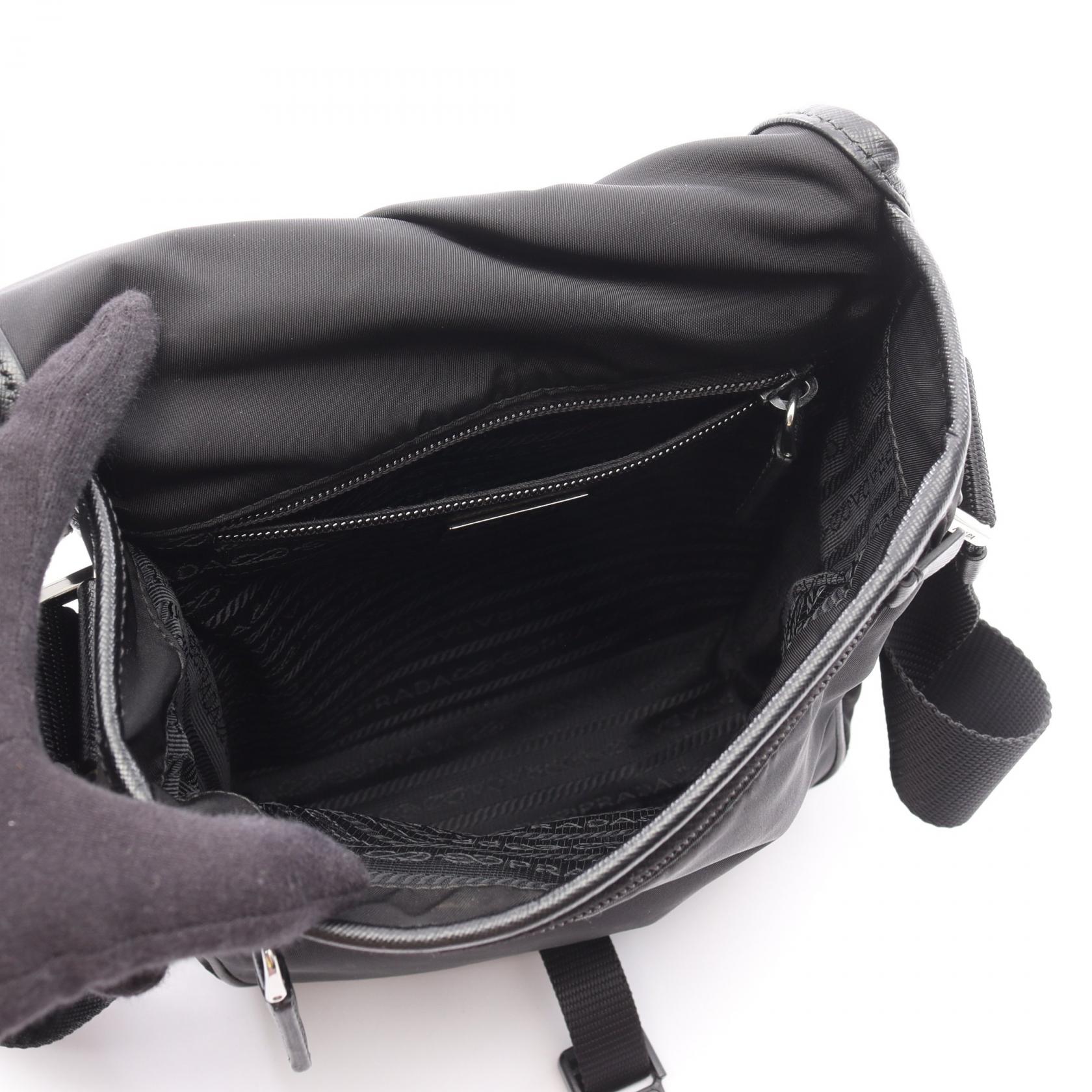 Prada Nylon Saffiano Leather Shoulder Bag