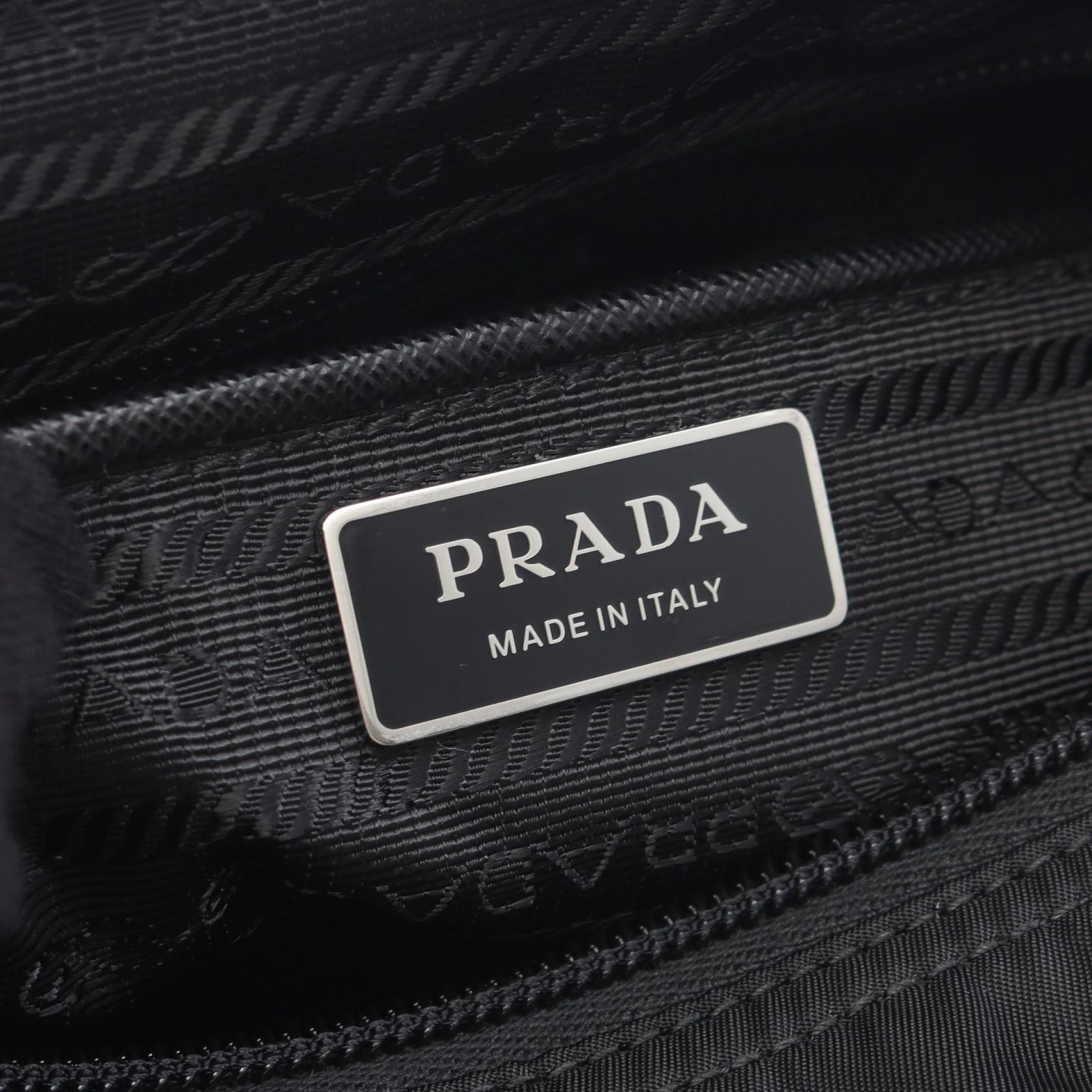 Prada VELA Nylon Saffiano Leather Shoulder Bag