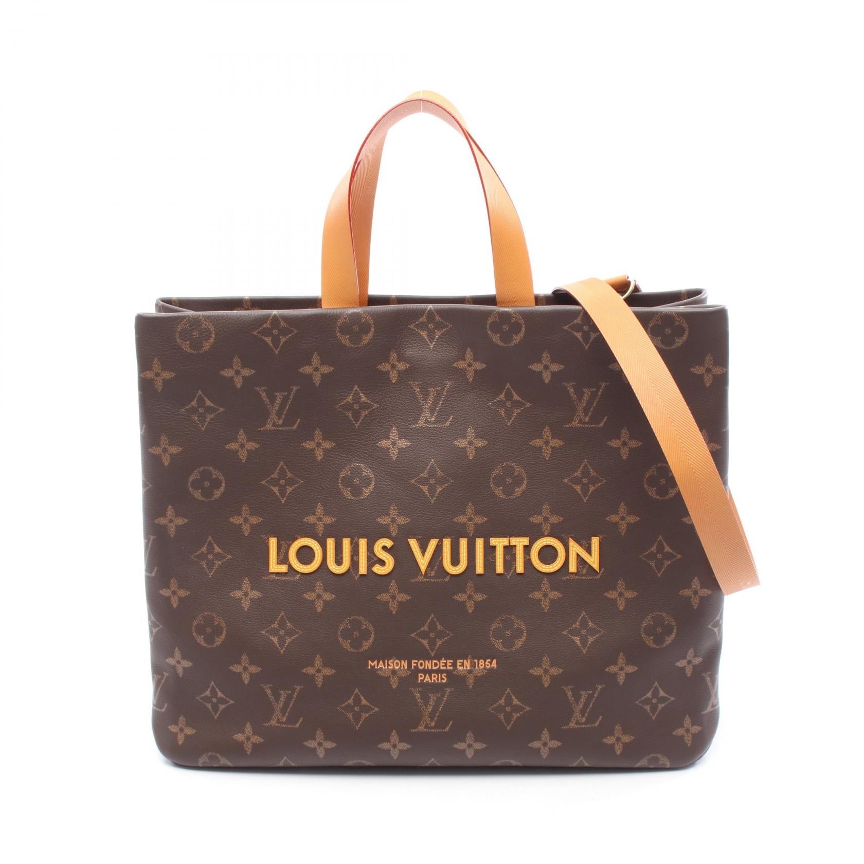 Louis Vuitton Shopper Tote MM Monogram Leather Tote Bag