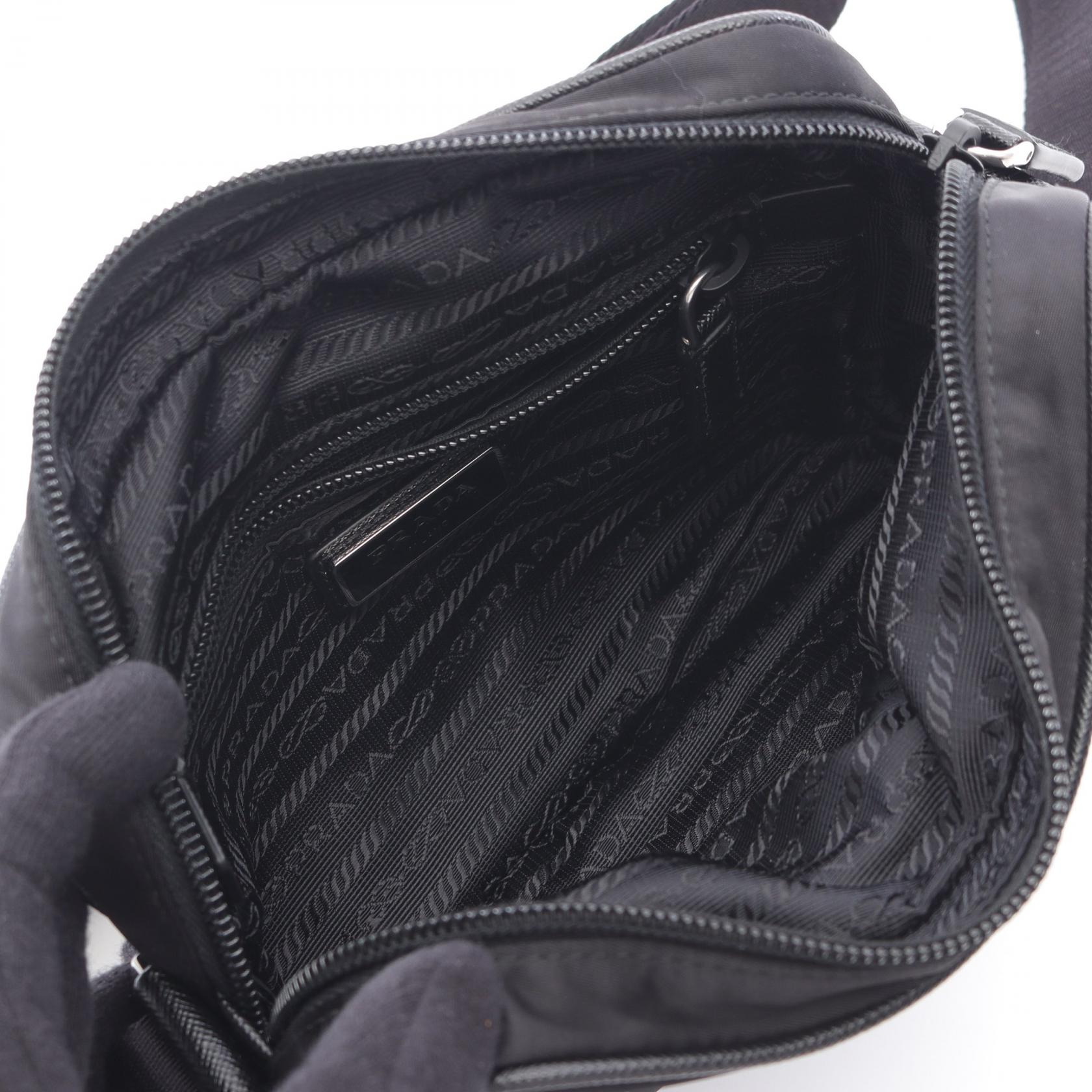 Prada TESSUTO+SAFFIANO Nylon Saffiano Leather Shoulder Bag