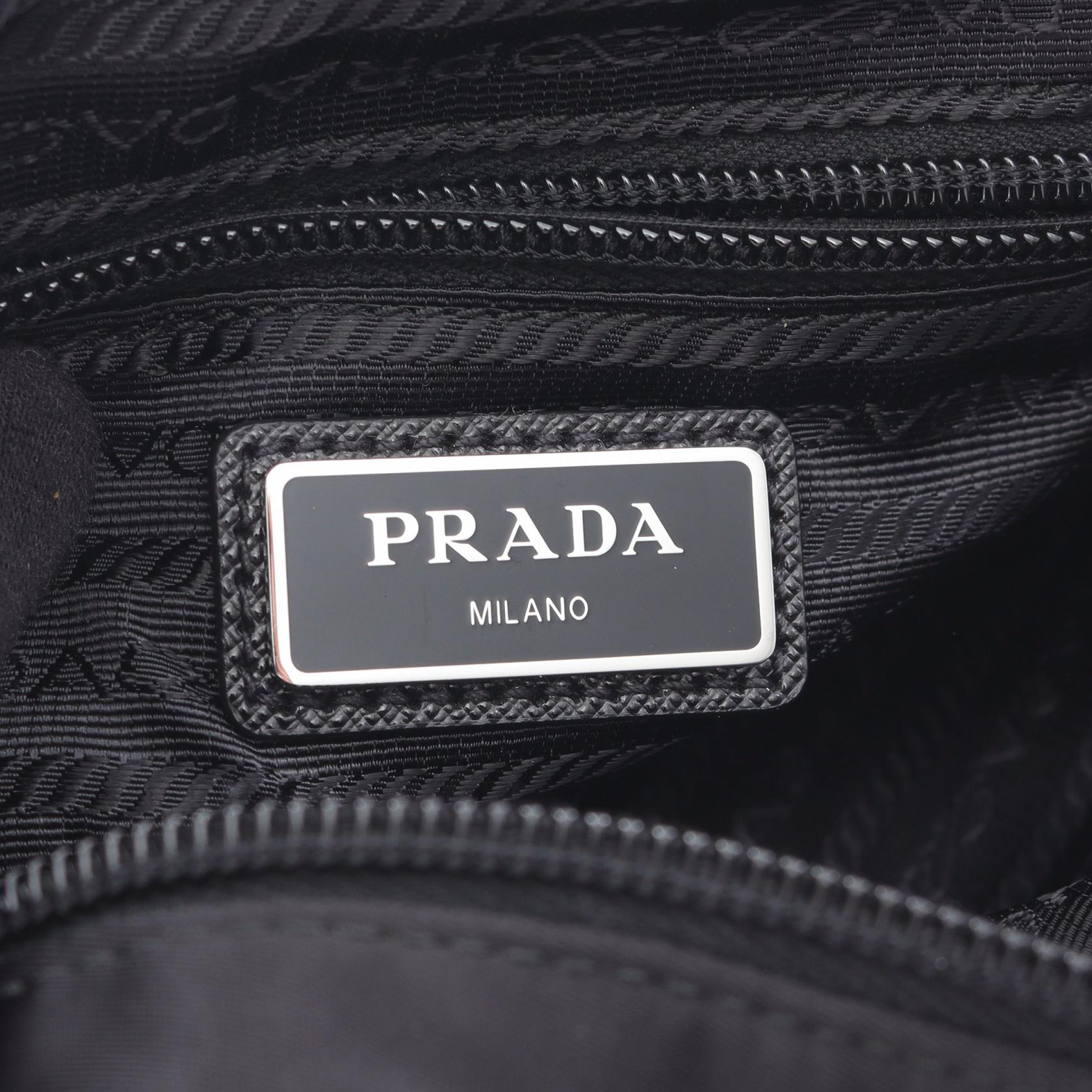 Prada TESSUTO+SAFFIANO Nylon Saffiano Leather Shoulder Bag