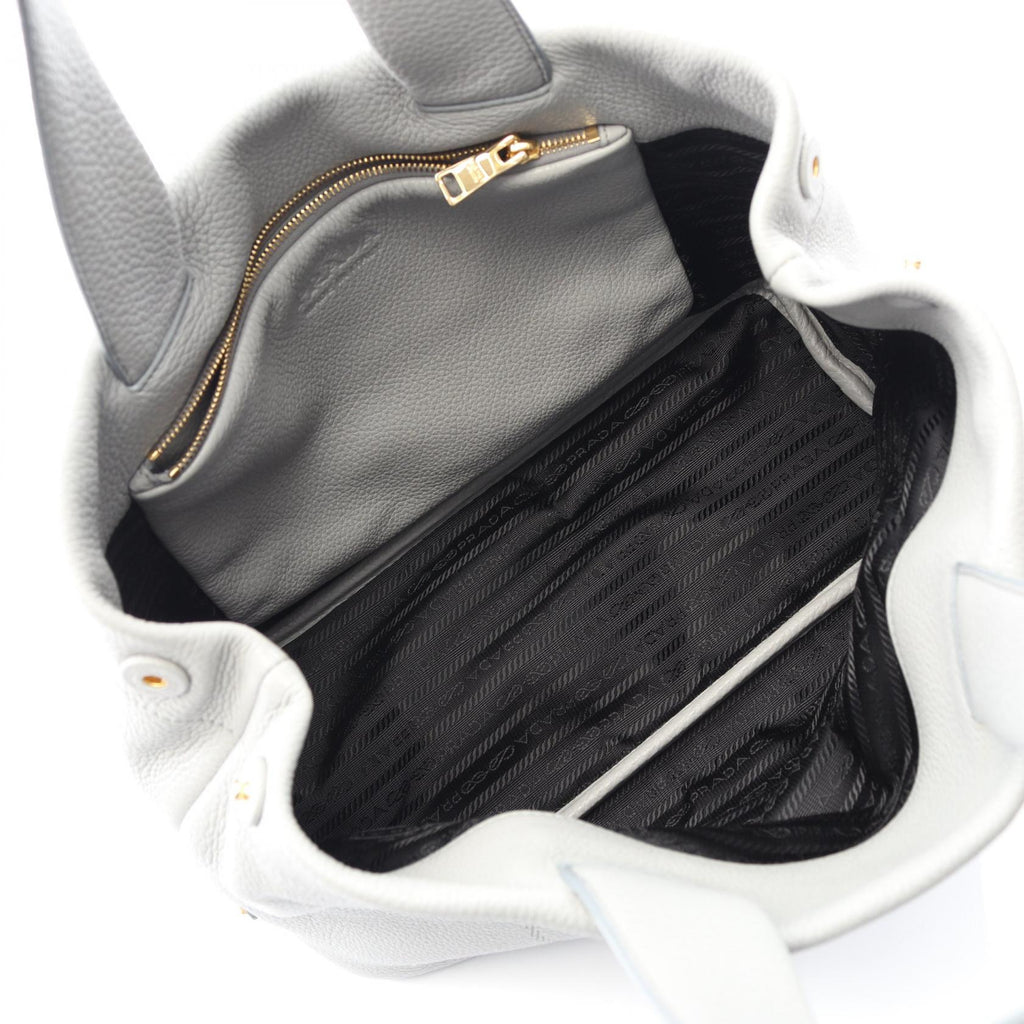 Prada VIT DAINO Leather Tote Bag