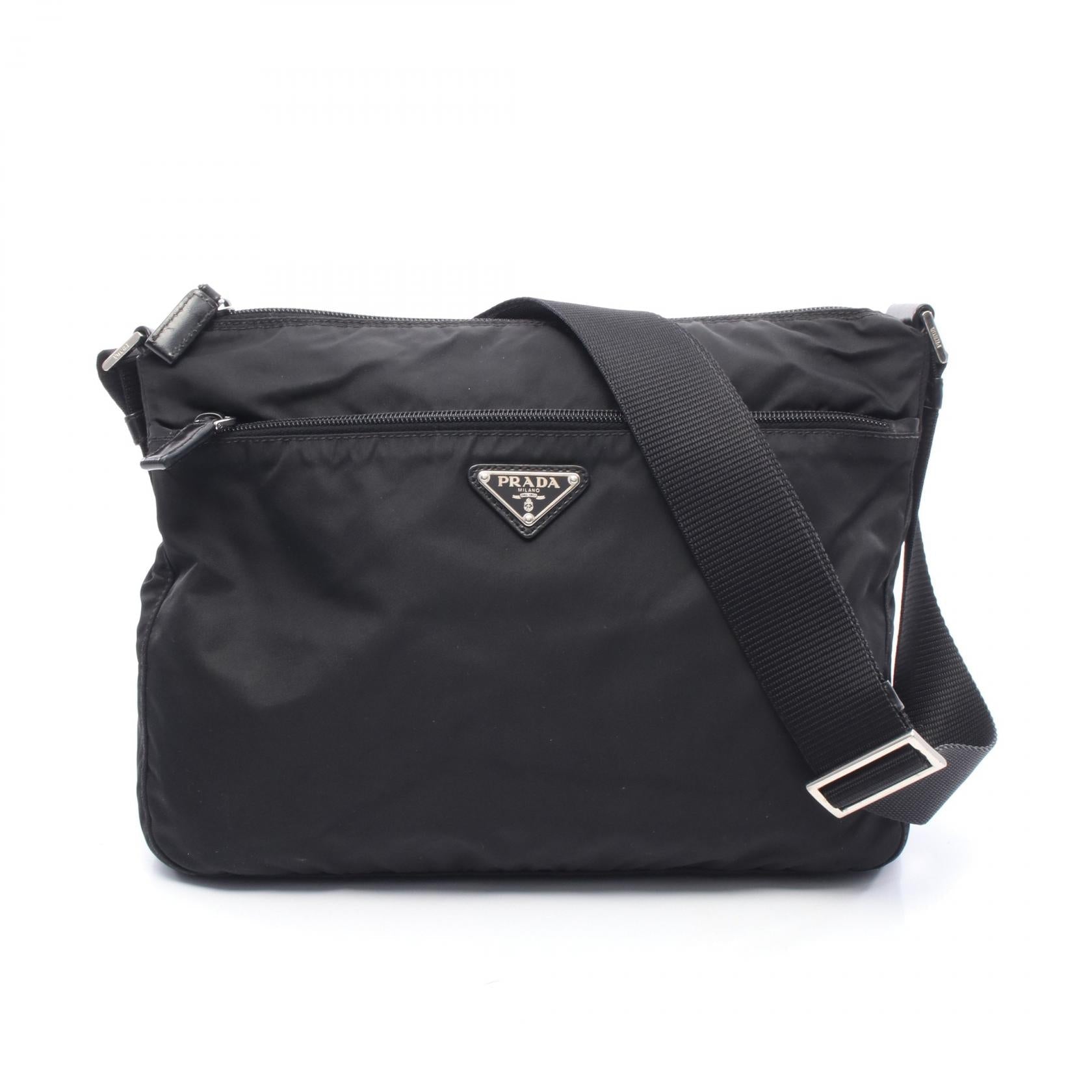 Prada Nylon Leather Shoulder Bag