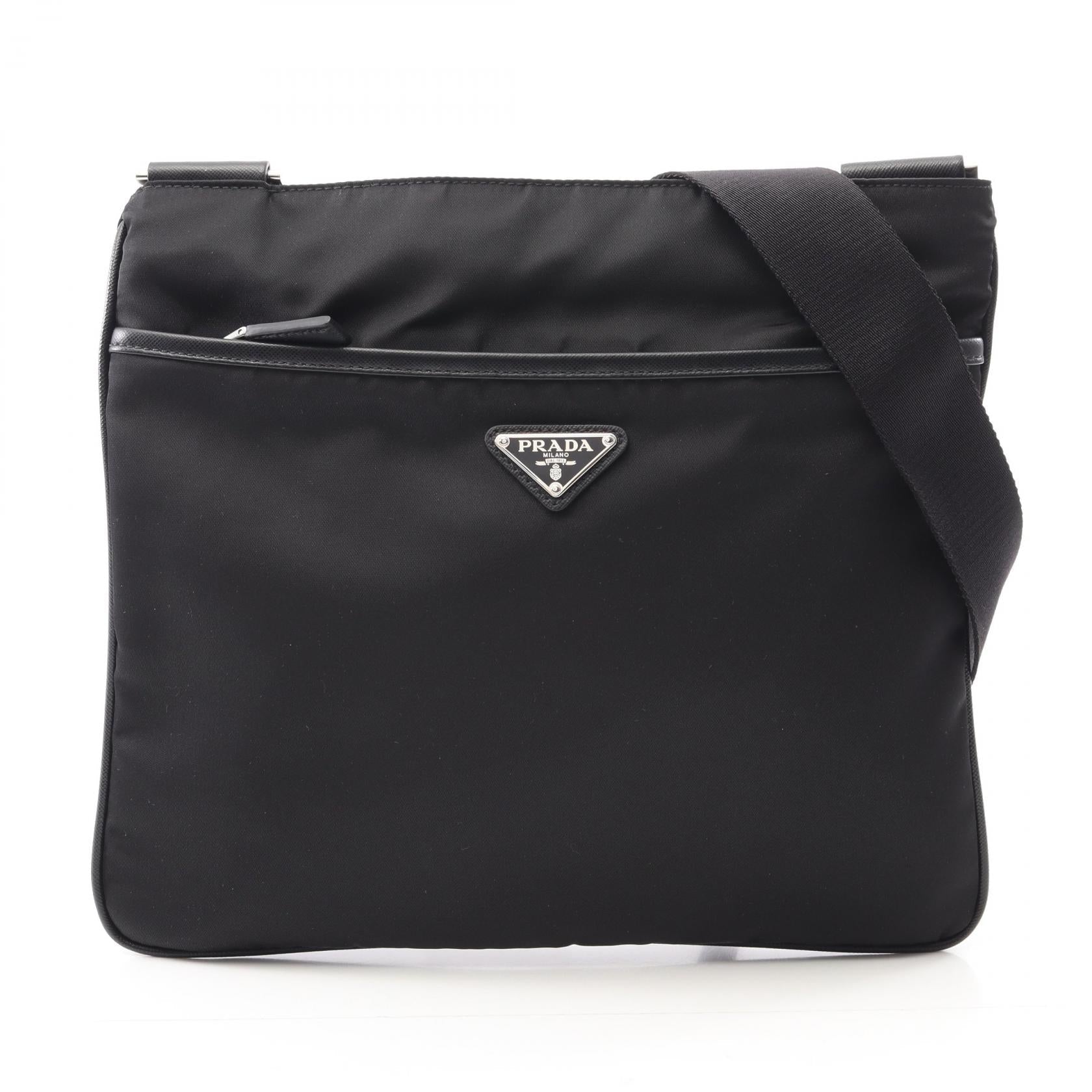 Prada TESSUTO + SAFFI Nylon Saffiano Leather Shoulder Bag