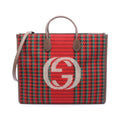 Gucci Interlocking G Fabric Leather Tote Bag