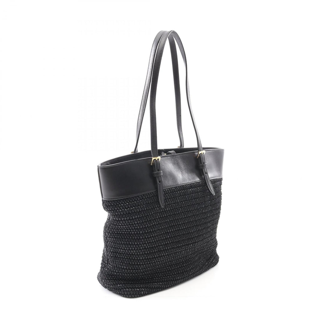 Saint Laurent Paris East West Tote Bag Leather Straw Tote Bag