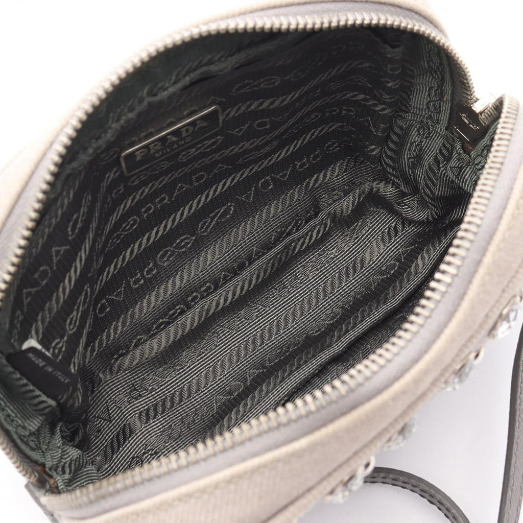 Prada 1N1674 Canvas Saffiano Leather Shoulder Bag