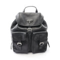 Prada Triangle Logo Leather Backpack