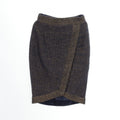 Chanel Gripoix Button Wool Viscose Skirt