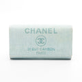 Chanel Deauville Leather Fabric Long Wallet