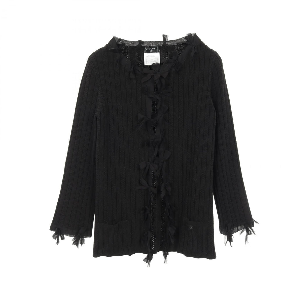 Chanel Ribbon Cardigan Rayon Cardigan