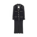 Chanel Camelia Button Wool Silk Suit