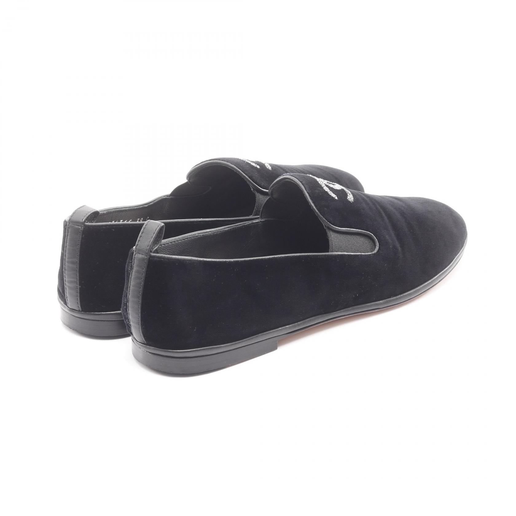 Chanel Coco Mark Fabric Slip-on Shoes