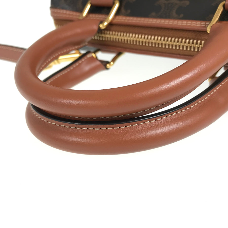 CELINE Triomphe Small Boston 2WAY Shoulder Handbag