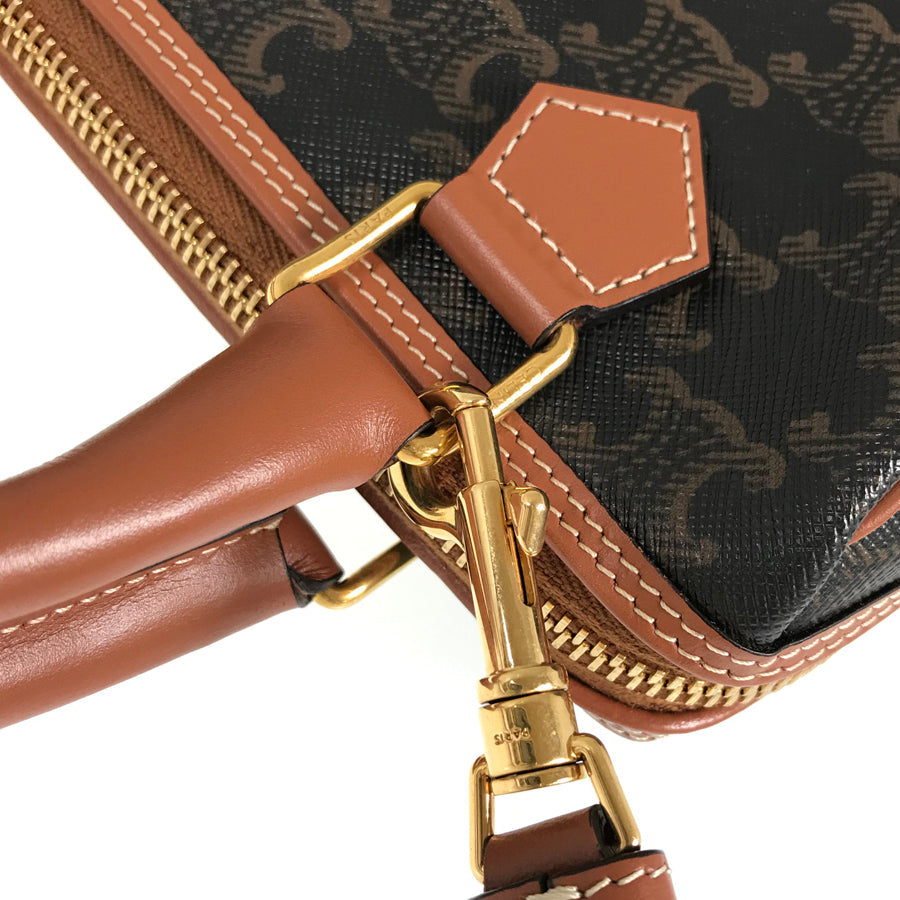 CELINE Triomphe Small Boston 2WAY Shoulder Handbag