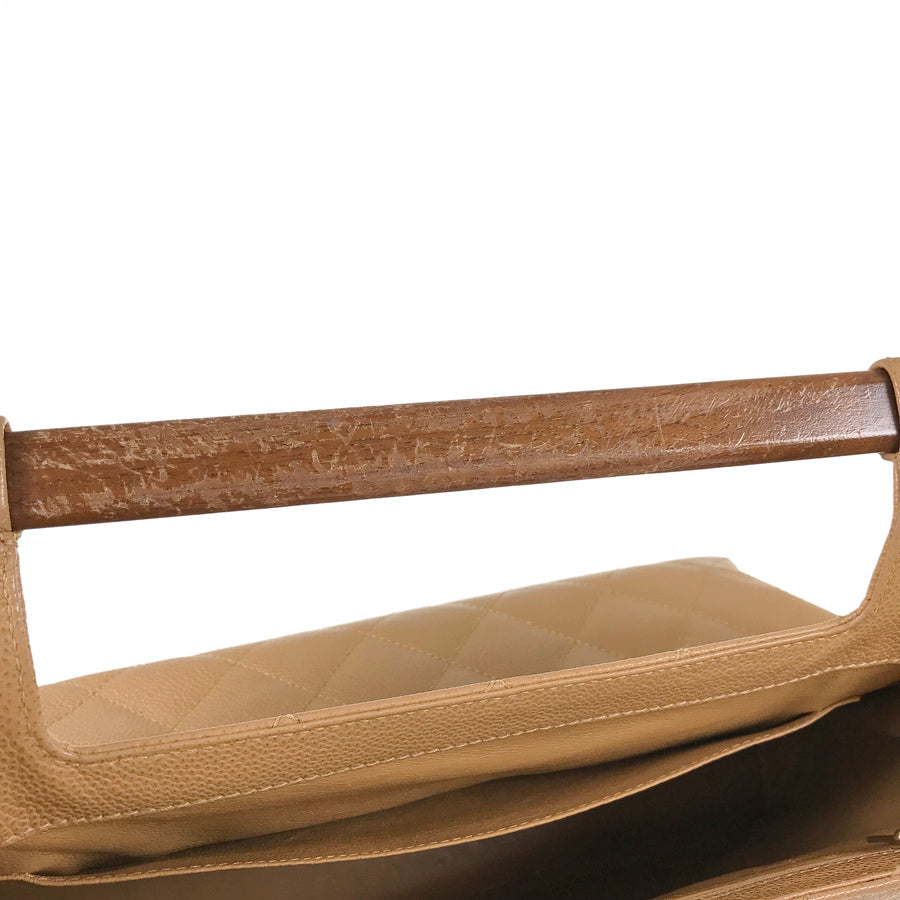 CHANEL Matelasse Wood handle Hand bag