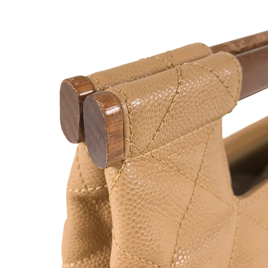 CHANEL Matelasse Wood handle Hand bag