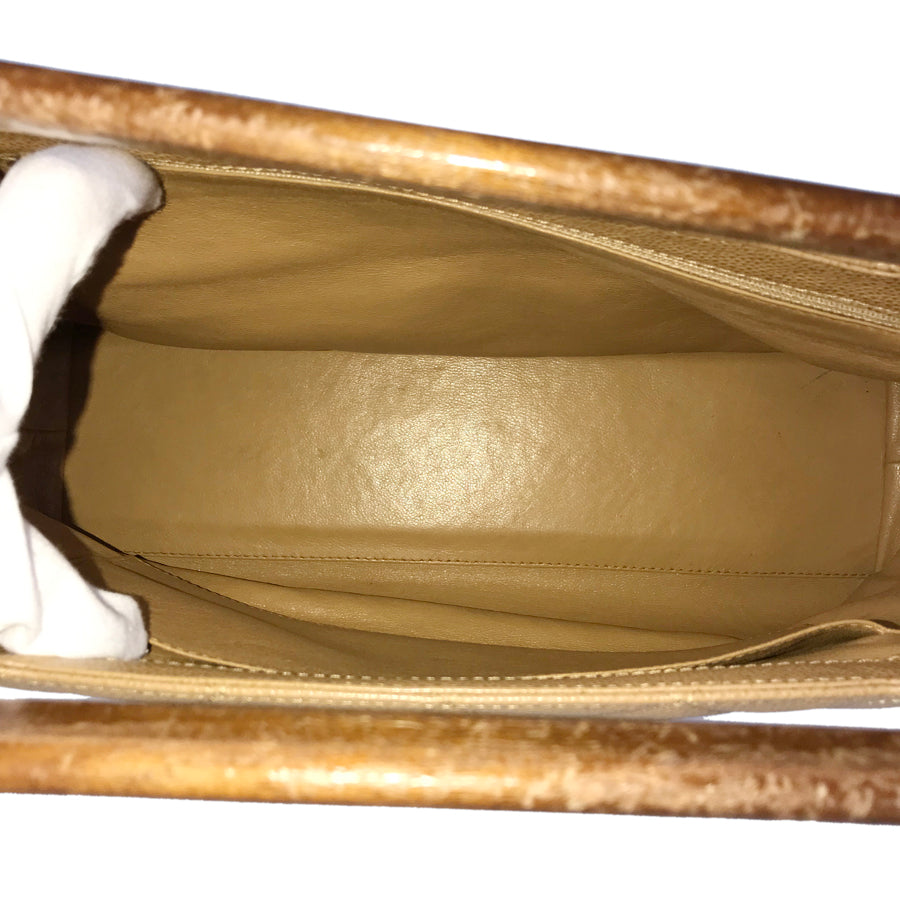CHANEL Matelasse Wood handle Hand bag