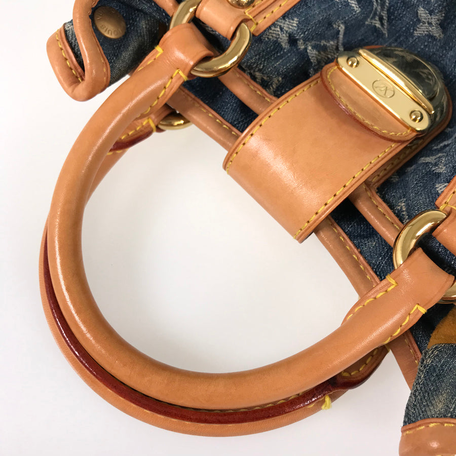 LOUIS VUITTON Monogram Denim Pleaty M95020 Hand bag