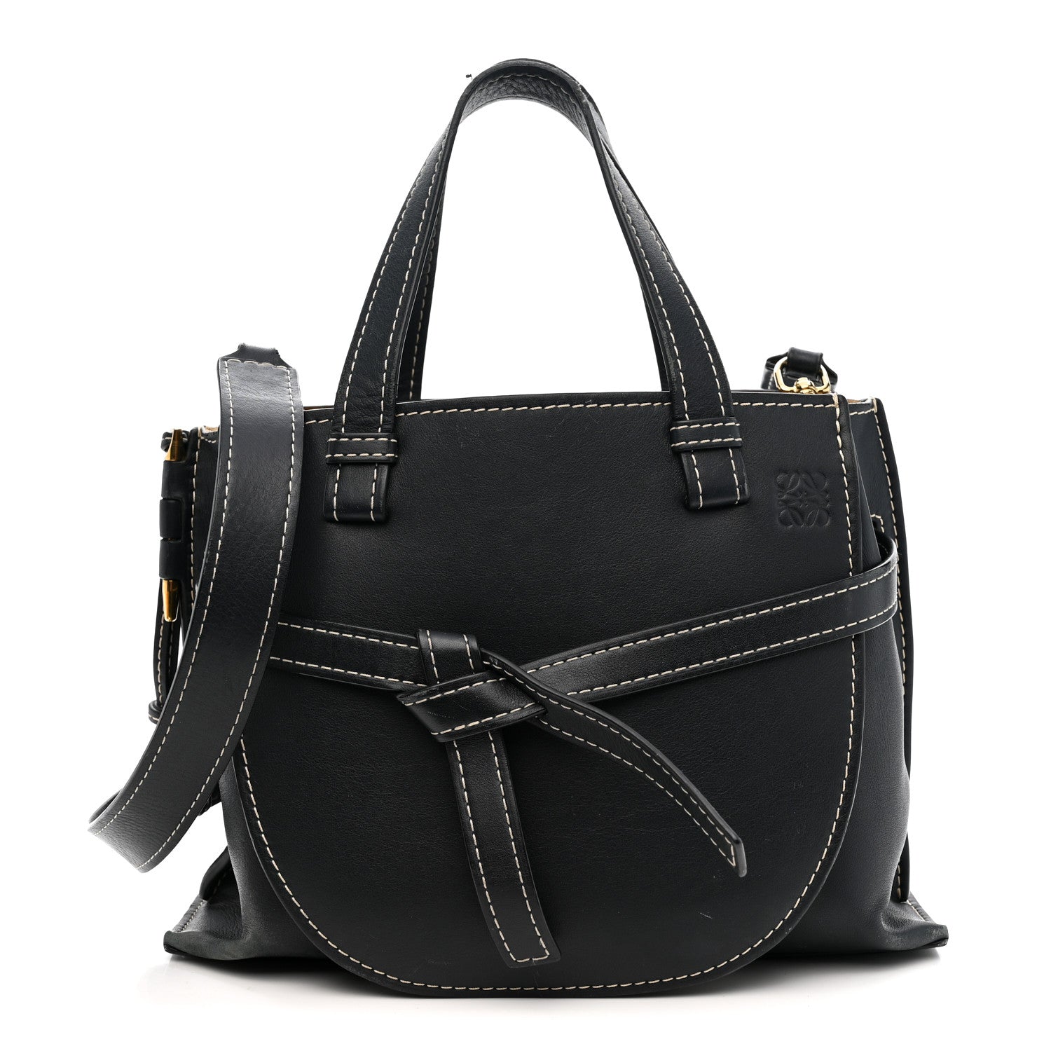 Calfskin Small Gate Tote Midnight Blue
