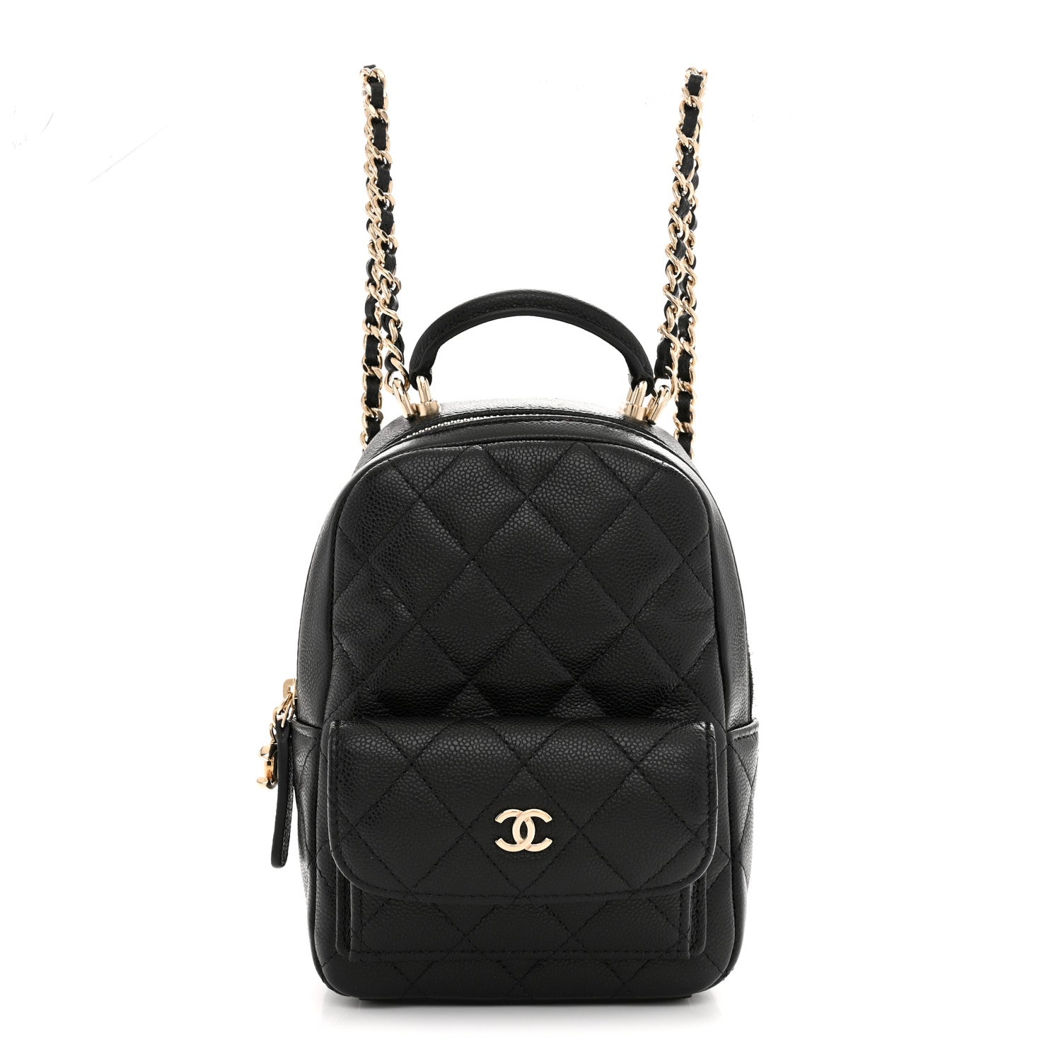 Caviar Quilted CC Mini Classic Backpack Black