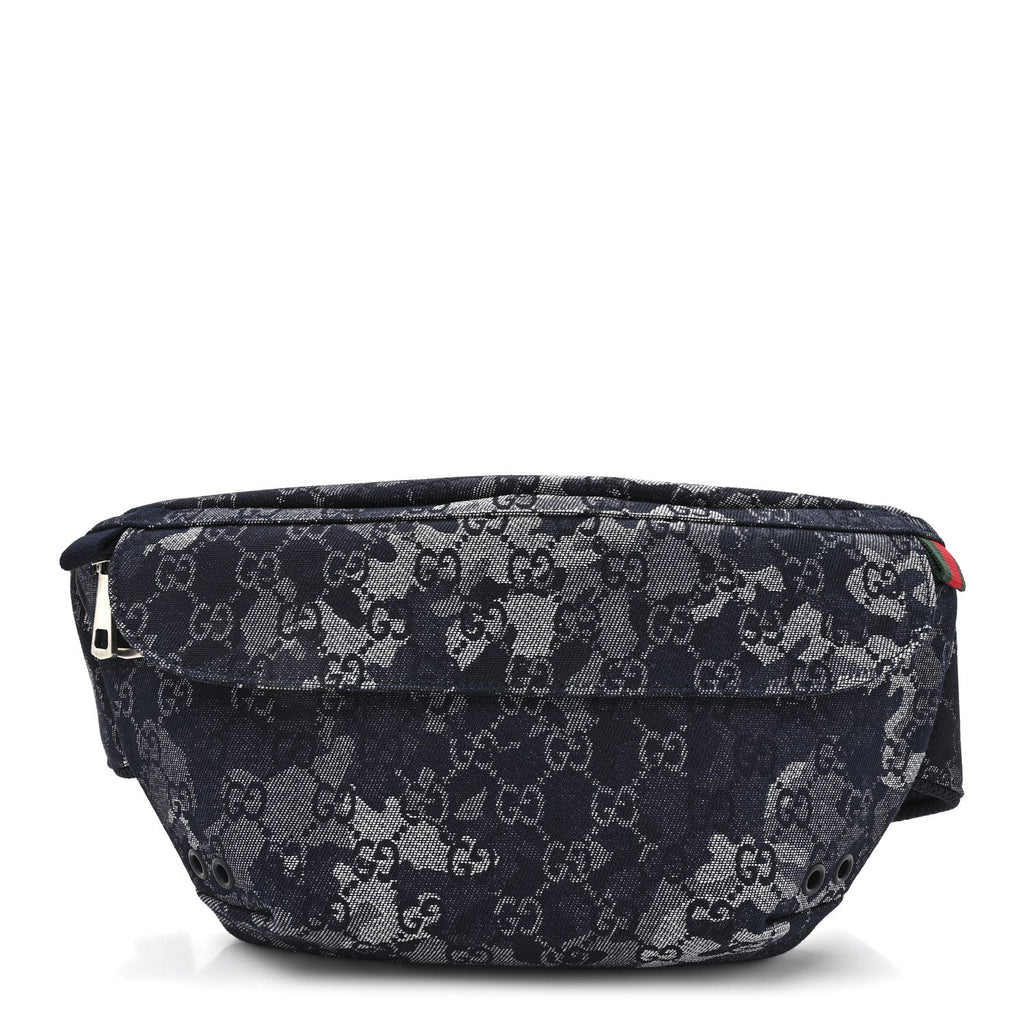 Denim GG Monogram Camouflage Belt Bag Blue