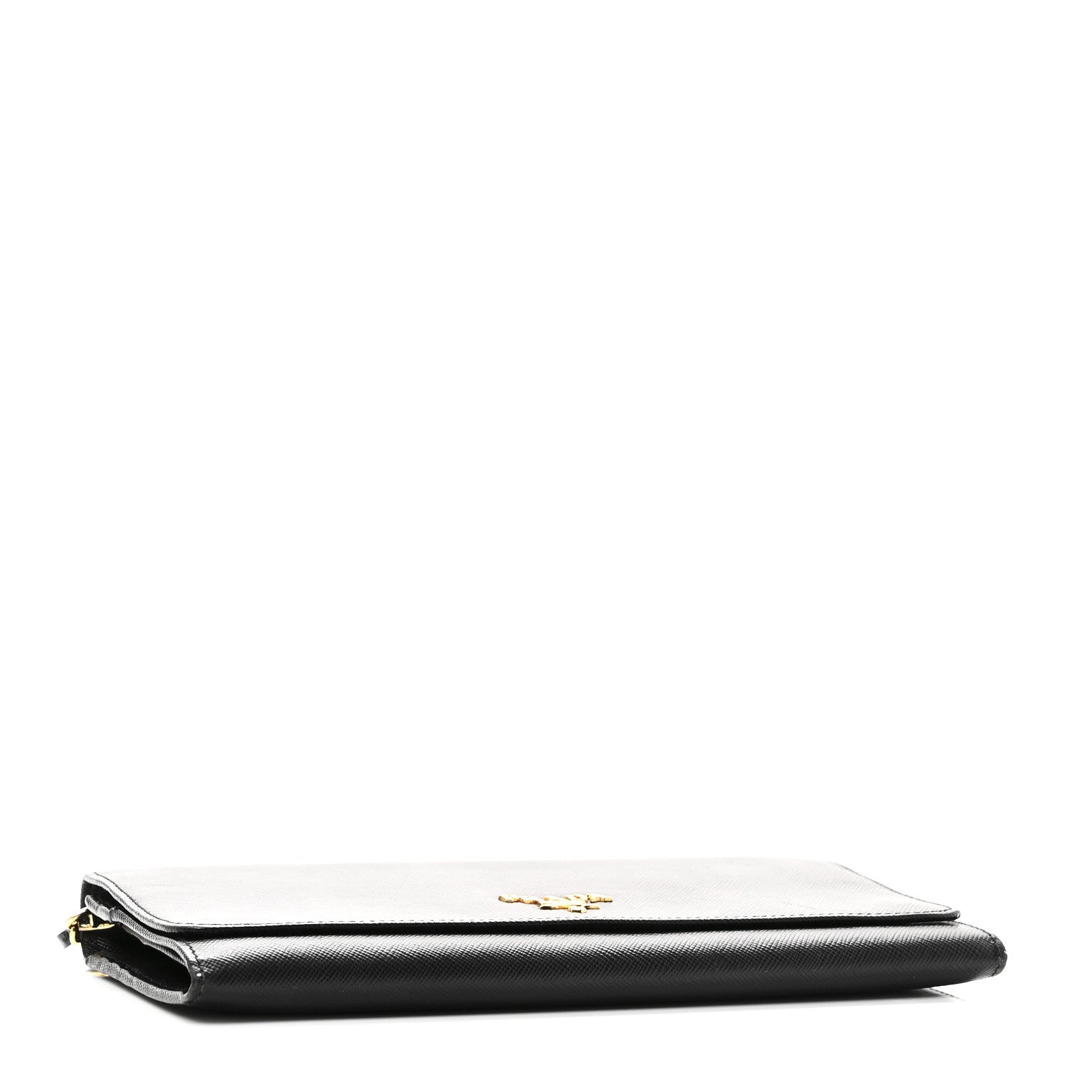Saffiano Metal Oro Chain Wallet Black Black