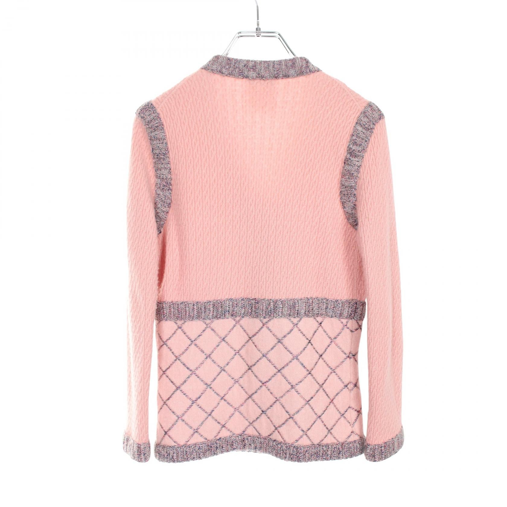 Chanel Matelassé Camellia Button Silk Cashmere Mohair Cardigan