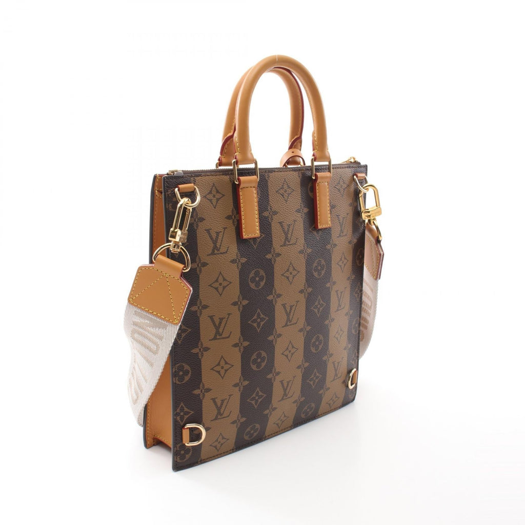 Louis Vuitton Sac Plat Messenger Monogram Stripe Coated Canvas 2way Tote Bag