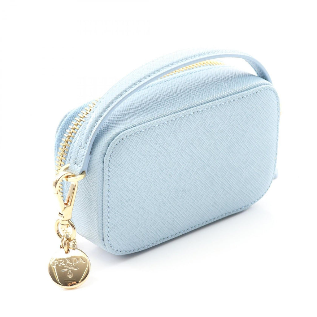 Prada Saffiano Triangle Mini Pouch Saffiano Leather Shoulder Bag