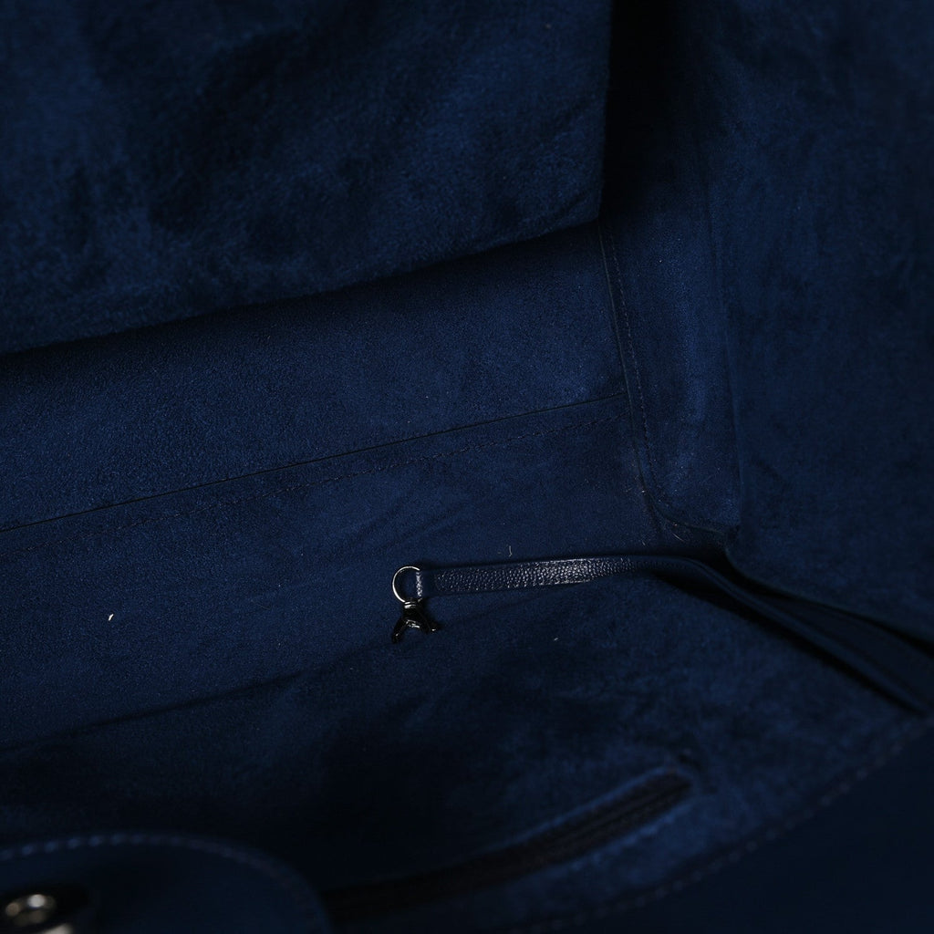 Caviar Large Studded Deauville Tote Navy