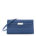 Epsom Kelly Wallet To Go Bleu Tie
