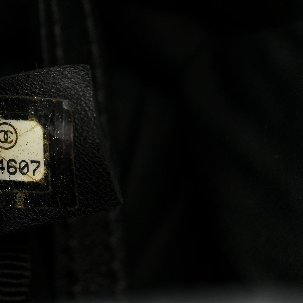 Iridescent Calfskin Quilted Chesterfield Backpack Black