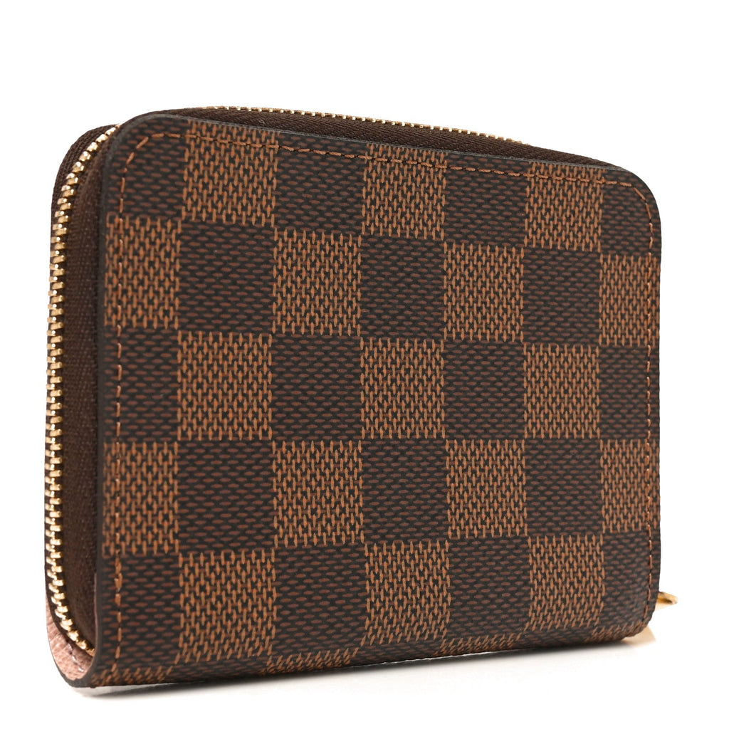 Damier Ebene Zippy Coin Purse Rose Ballerine