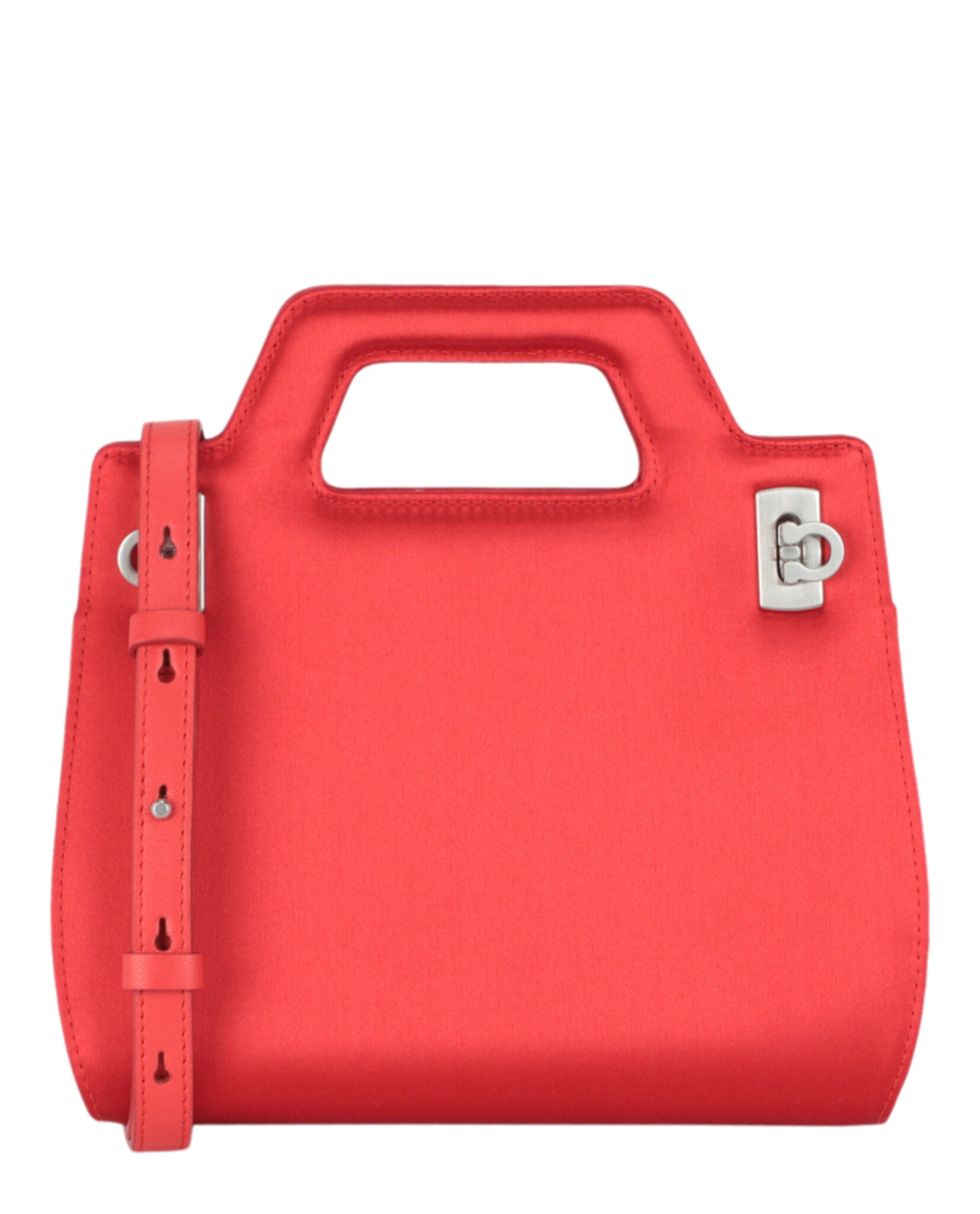 Ferragamo Womens Mini Wanda Satin Top-Handle Bag