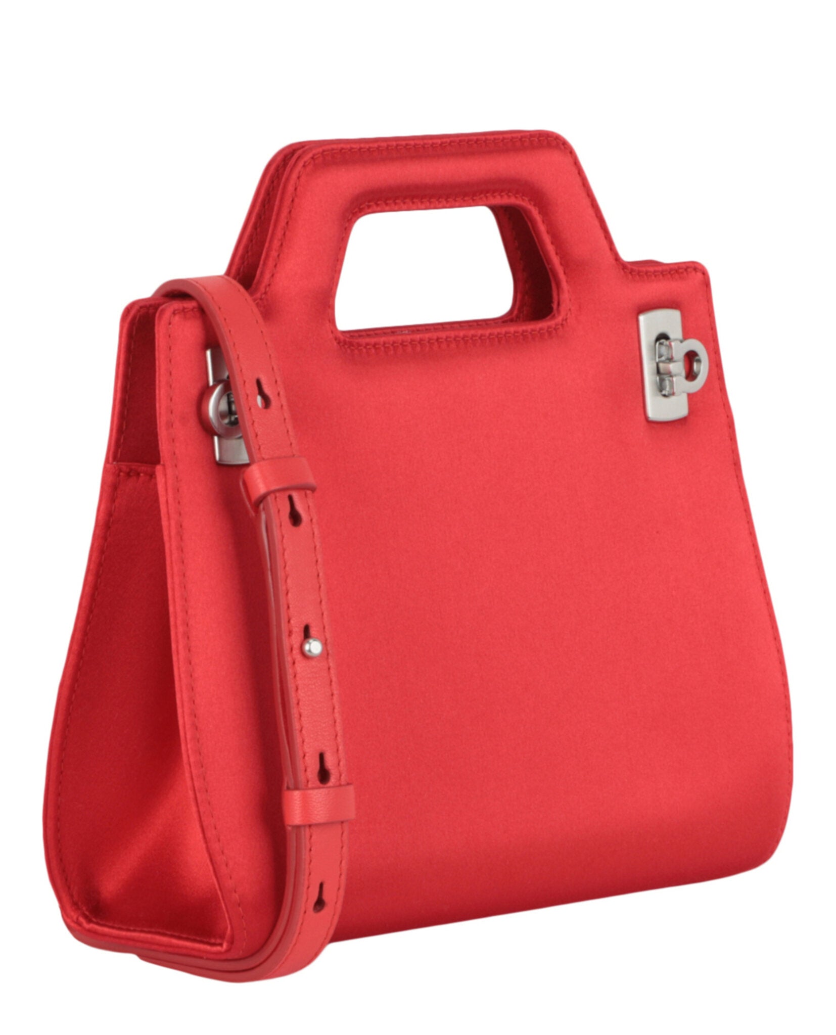 Ferragamo Womens Mini Wanda Satin Top-Handle Bag