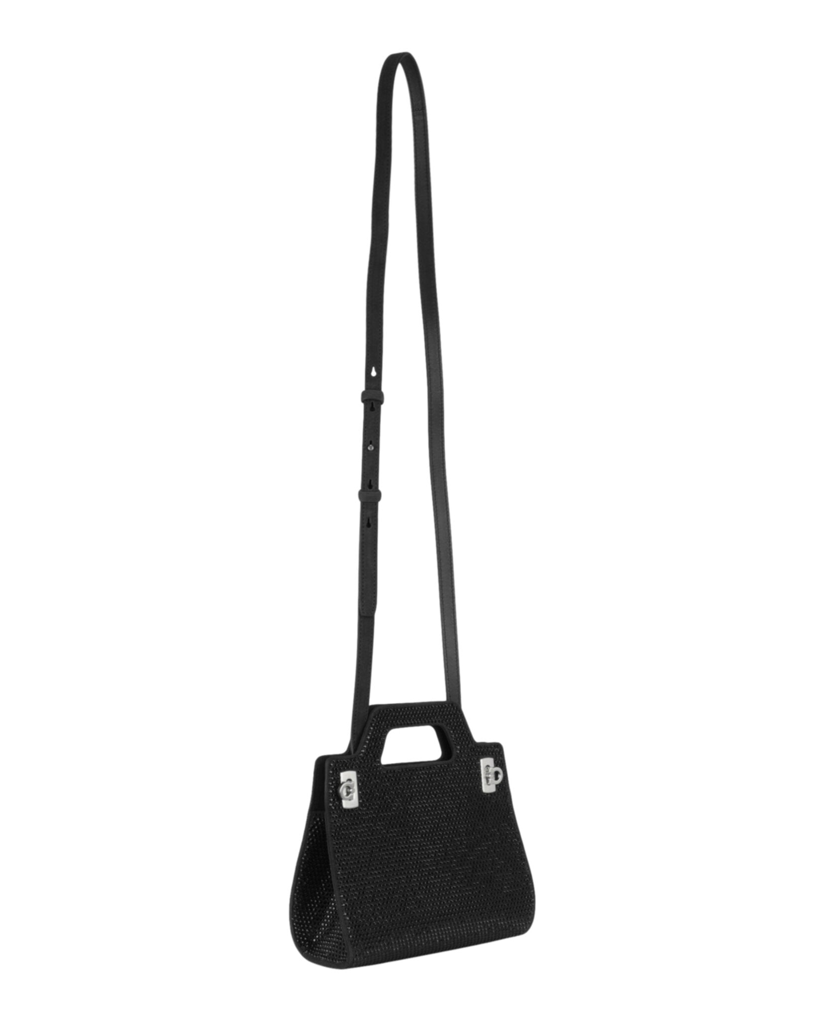 Ferragamo Womens Wanda Mini Stain And Strass Top-Handle Bag